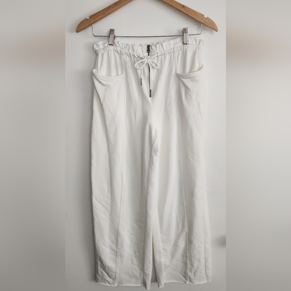Sundays Wide Leg Pants Size 1=Small White Elastic Waist